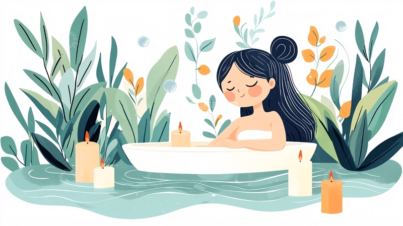 高清大图下载【趣麦麦图】沐浴中的女孩