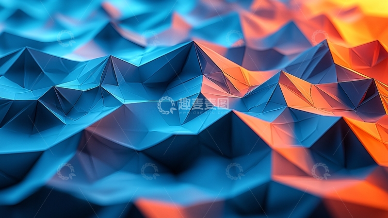 高清大图下载【趣麦麦图】蓝色渐变几何抽象背景