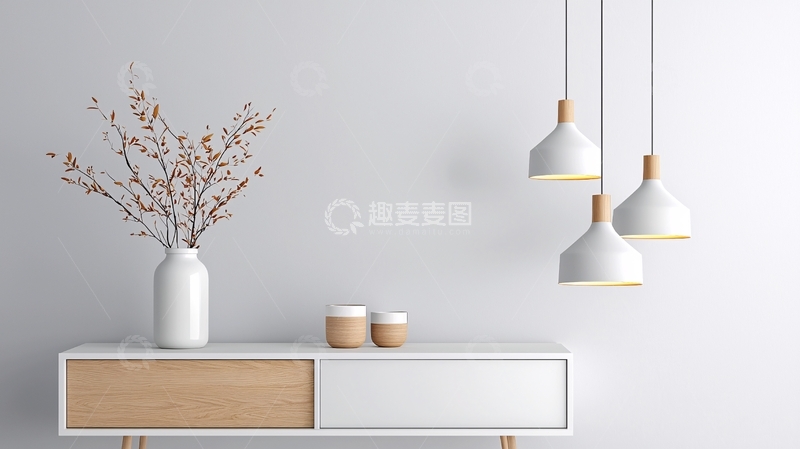 高清大图下载【趣麦麦图】简约现代客厅装饰灯具花瓶摆件