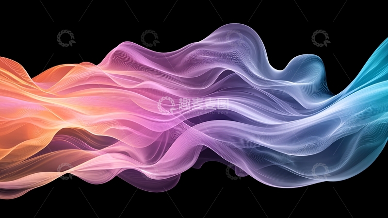 高清大图下载【趣麦麦图】抽象流动线条艺术背景