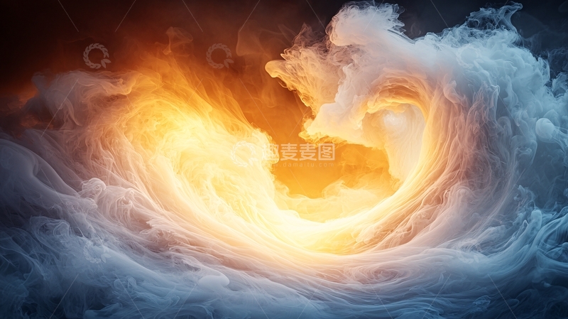 高清大图下载【趣麦麦图】火焰与烟雾交织的艺术漩涡