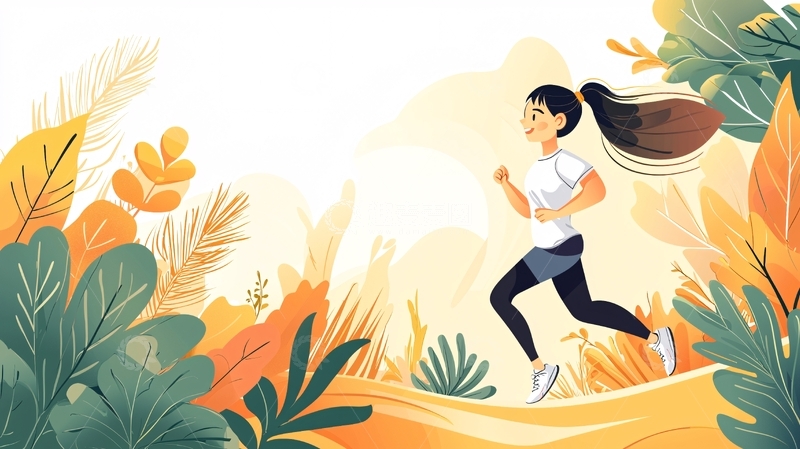 高清大图下载【趣麦麦图】跑步的女孩高清图片