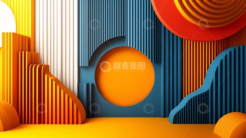 高清大图下载【趣麦麦图】现代几何抽象艺术背景