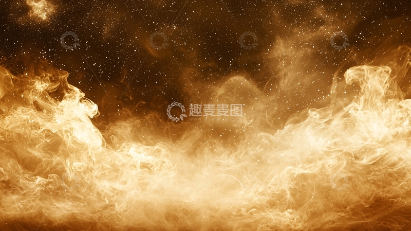 高清大图下载【趣麦麦图】金色烟雾星空背景