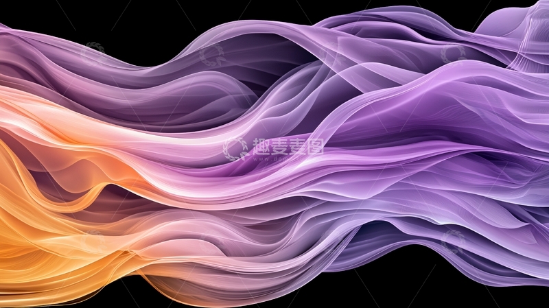 高清大图下载【趣麦麦图】流动的紫色波浪抽象艺术背景