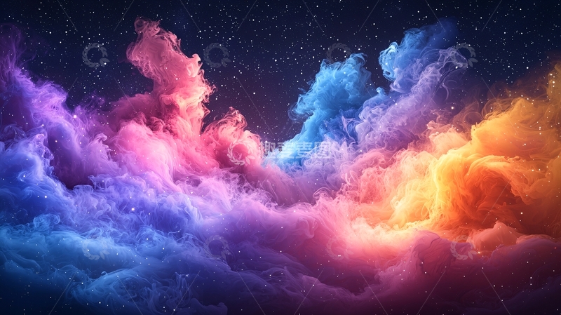 高清大图下载【趣麦麦图】梦幻色彩星云背景