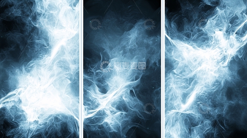 高清大图下载【趣麦麦图】蓝色抽象烟雾背景素材