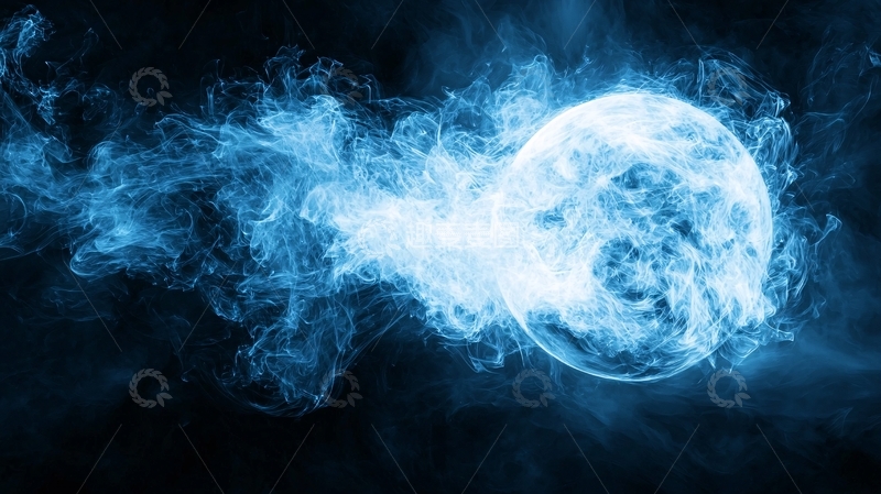 高清大图下载【趣麦麦图】蓝色烟雾环绕的星球