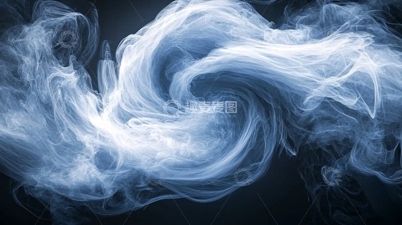 高清大图下载【趣麦麦图】蓝色漩涡烟雾艺术背景