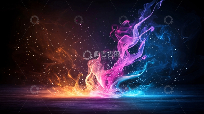 高清大图下载【趣麦麦图】色彩斑斓的烟雾效果背景