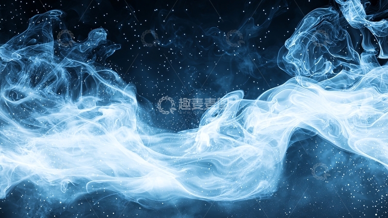 高清大图下载【趣麦麦图】梦幻星空中的蓝色烟雾
