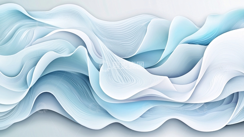 高清大图下载【趣麦麦图】蓝色波浪抽象艺术背景