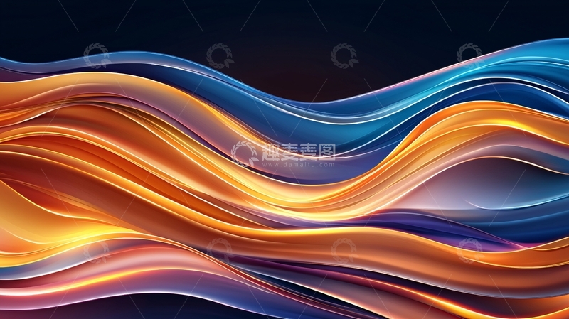 高清大图下载【趣麦麦图】抽象波浪线条背景素材