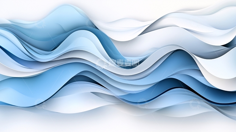 高清大图下载【趣麦麦图】蓝色渐变波浪抽象背景