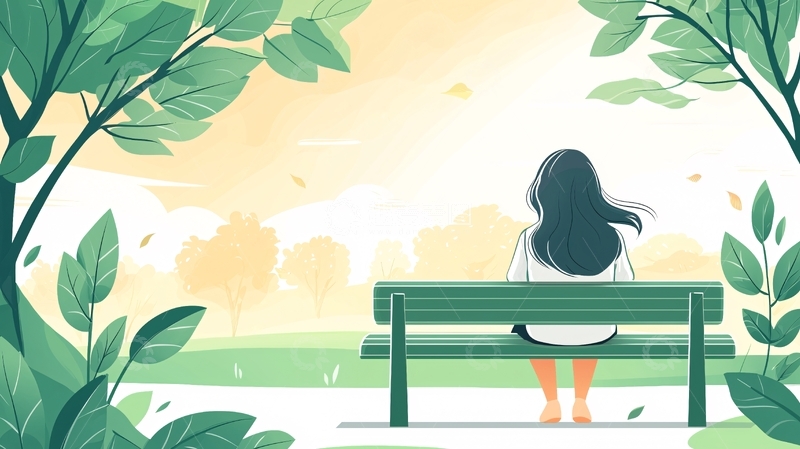 高清大图下载【趣麦麦图】背对而坐的女孩