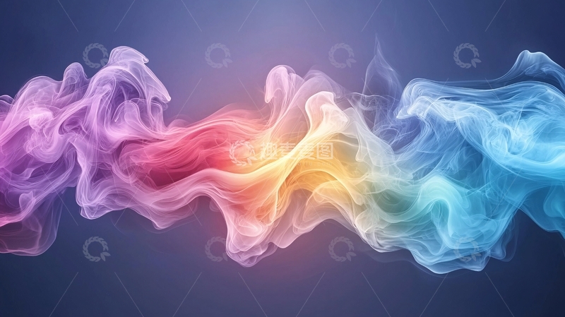 高清大图下载【趣麦麦图】彩虹色烟雾流动艺术背景