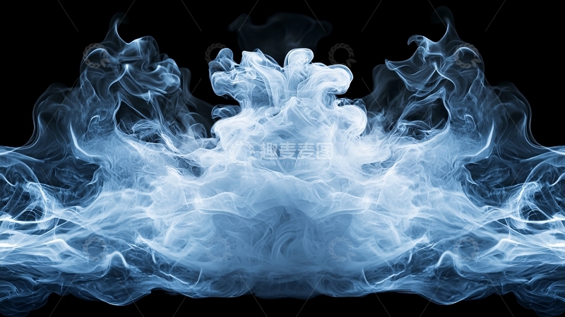 高清大图下载【趣麦麦图】蓝色烟雾抽象艺术背景