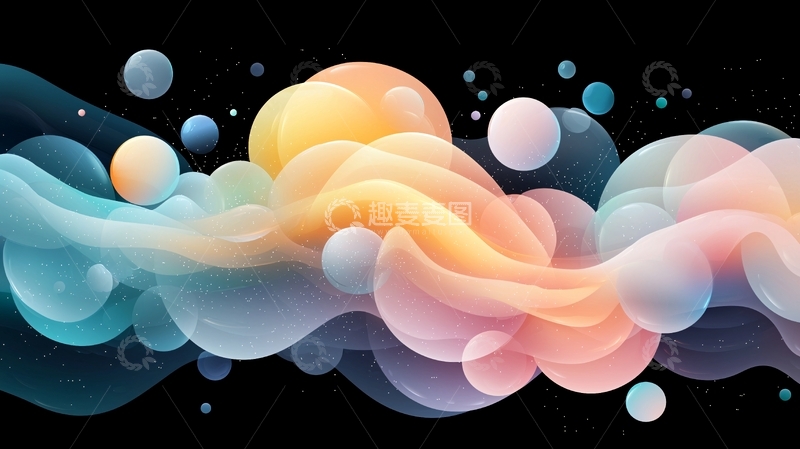 高清大图下载【趣麦麦图】梦幻色彩流动抽象背景