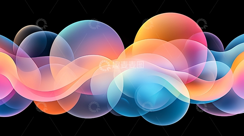 高清大图下载【趣麦麦图】色彩渐变流动球体背景