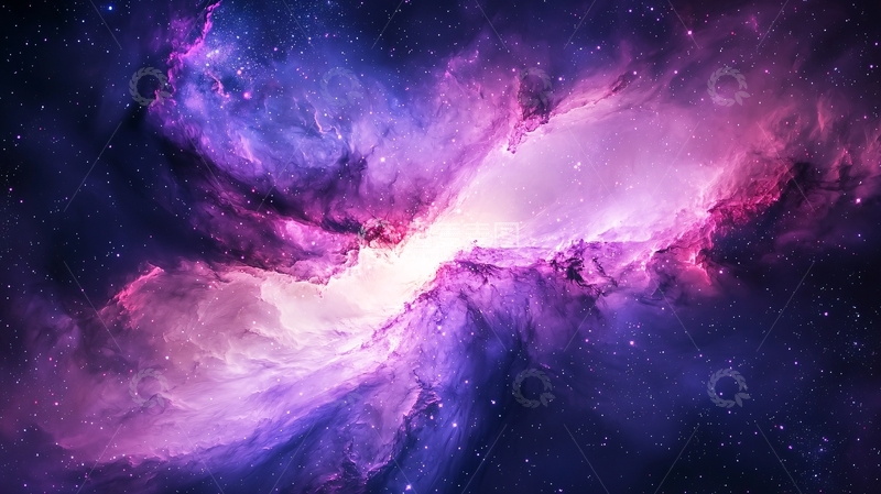 高清大图下载【趣麦麦图】紫色星云宇宙背景图