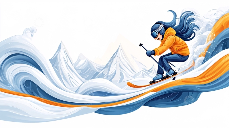 高清大图下载【趣麦麦图】滑雪女孩冬季运动