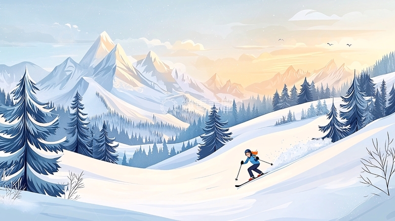 高清大图下载【趣麦麦图】雪山滑雪的人