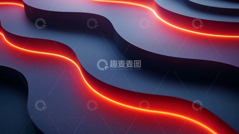 高清大图下载【趣麦麦图】波浪形发光线条背景素材