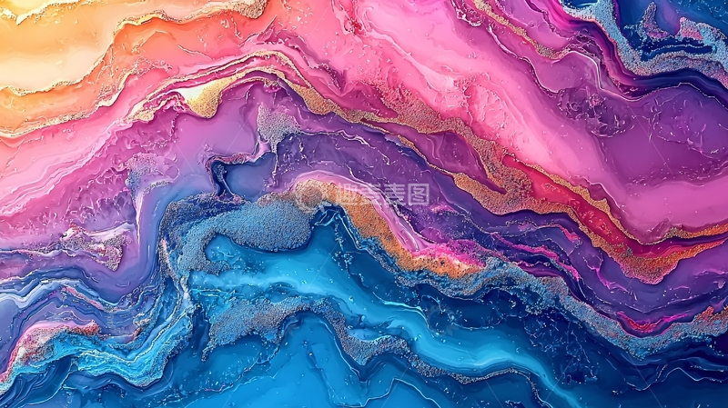 高清大图下载【趣麦麦图】抽象色彩流动纹理背景