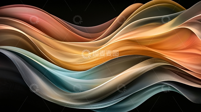 高清大图下载【趣麦麦图】抽象波浪线条艺术背景