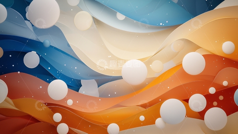 高清大图下载【趣麦麦图】抽象色彩波浪背景素材