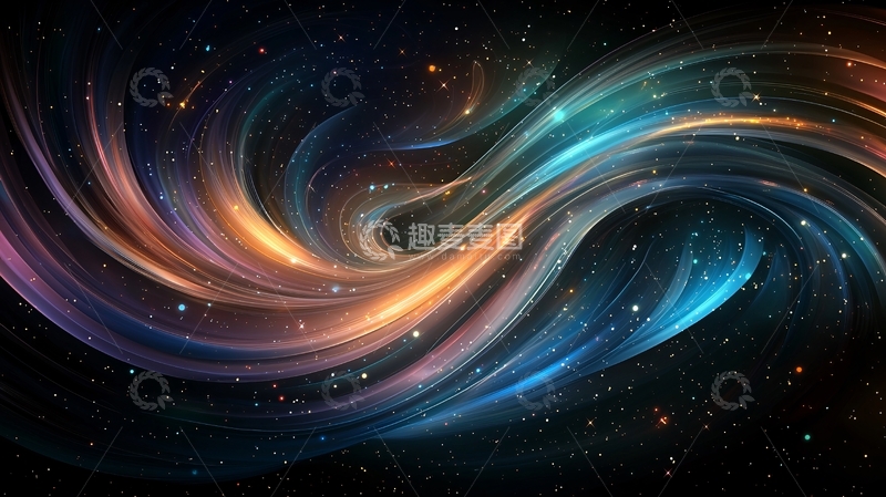 高清大图下载【趣麦麦图】宇宙星河流动光效背景