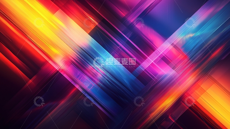 高清大图下载【趣麦麦图】色彩斑斓抽象几何线条背景