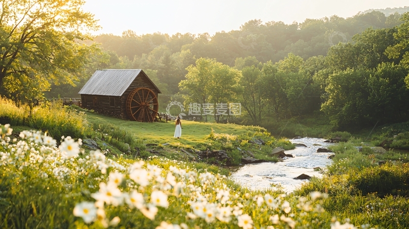 高清大图下载【趣麦麦图】田园风光的小木屋