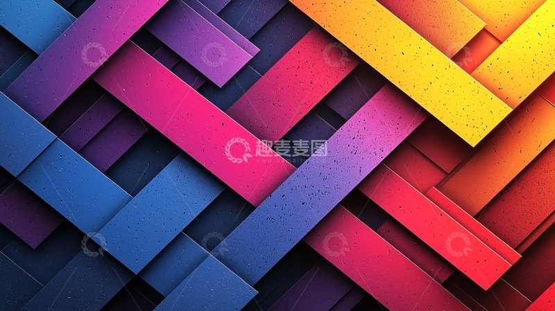 高清大图下载【趣麦麦图】色彩渐变几何拼接背景图