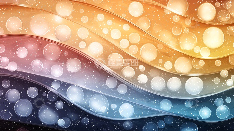 高清大图下载【趣麦麦图】梦幻波浪泡泡背景图