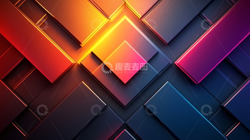 高清大图下载【趣麦麦图】几何光影抽象背景素材