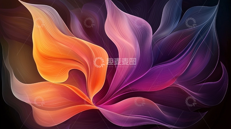 高清大图下载【趣麦麦图】抽象线条艺术背景