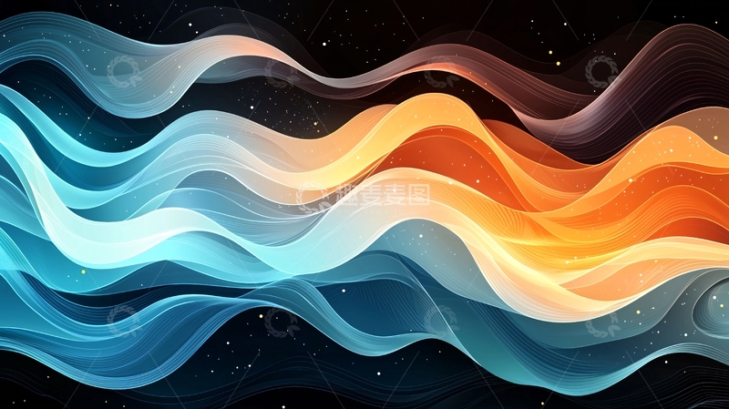 高清大图下载【趣麦麦图】抽象波浪线条背景图