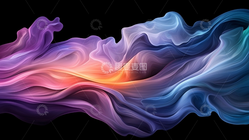 高清大图下载【趣麦麦图】抽象流动色彩波浪背景