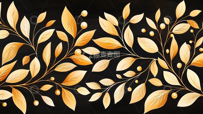 高清大图下载【趣麦麦图】金色秋叶背景图案