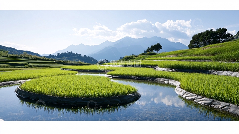高清大图下载【趣麦麦图】梯田稻田风景