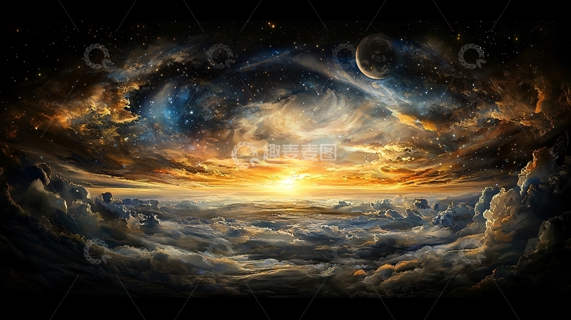 高清大图下载【趣麦麦图】星际日出幻想风景