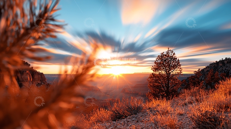 高清大图下载【趣麦麦图】日落峡谷自然风光