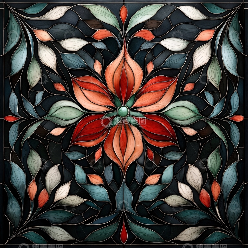 高清大图下载【趣麦麦图】抽象花卉艺术图案