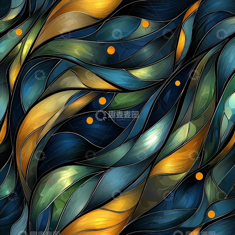 高清大图下载【趣麦麦图】抽象波浪形图案背景素材