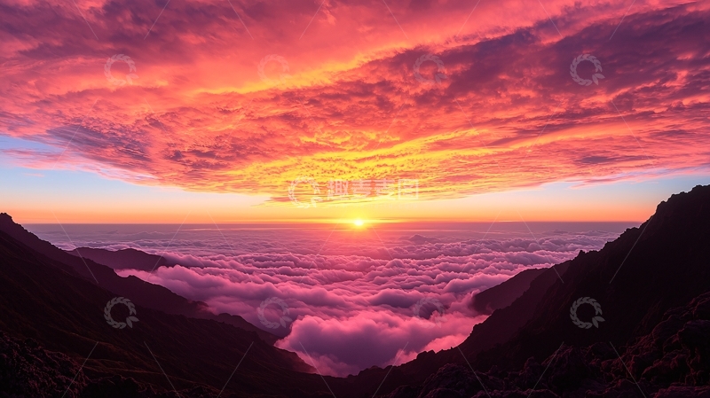 高清大图下载【趣麦麦图】云海日出山间美景