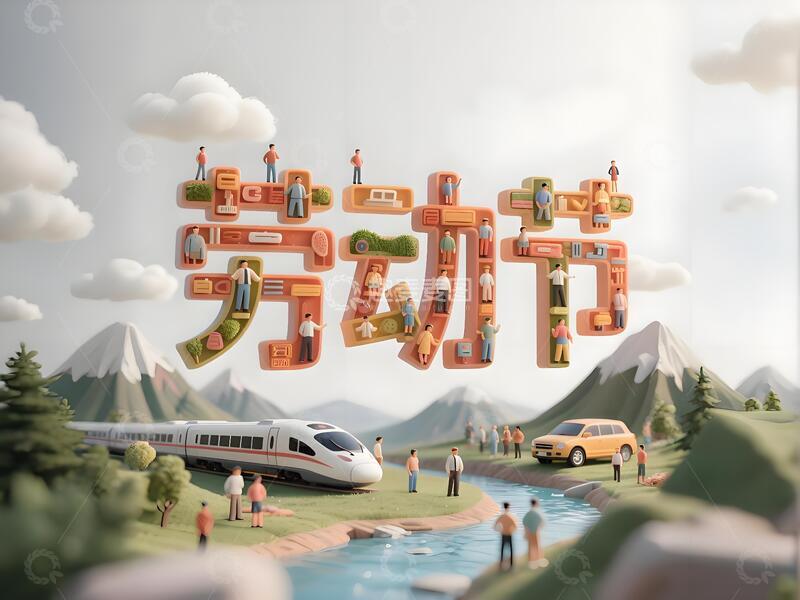 五一劳动节创意字体