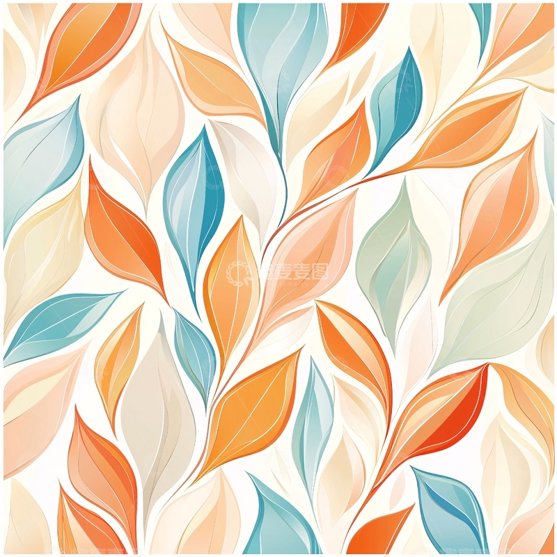 高清大图下载【趣麦麦图】抽象叶子图案背景素材