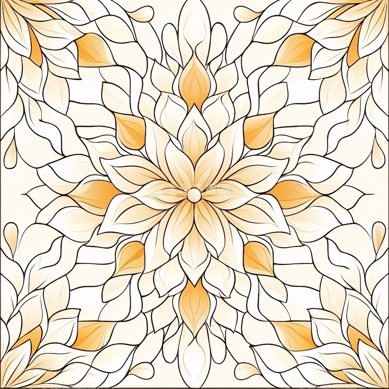 高清大图下载【趣麦麦图】金色花朵图案背景素材