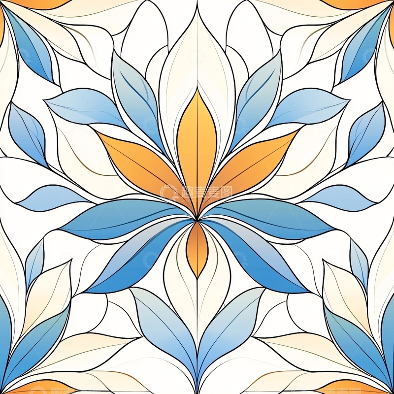 高清大图下载【趣麦麦图】抽象花卉图案背景素材